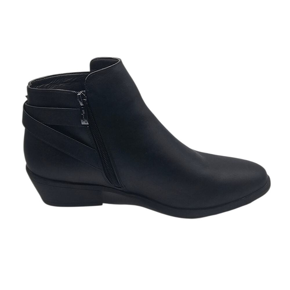 Vepose Black 911 Classic Ankle Boot with Zipper and Low Heel - Picture 2 of 9